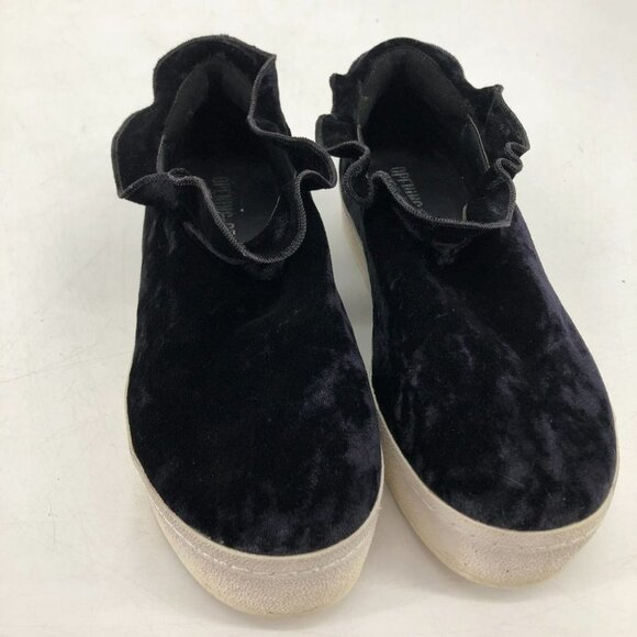 Opening Ceremony black velvet  Didi ruffle platform sneakers size 7 - Picture 9 of 16